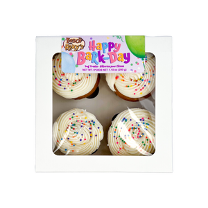 Prepackaged Sprinkled 3D Vanilla Medium Cupcake (4pk) | Birthday