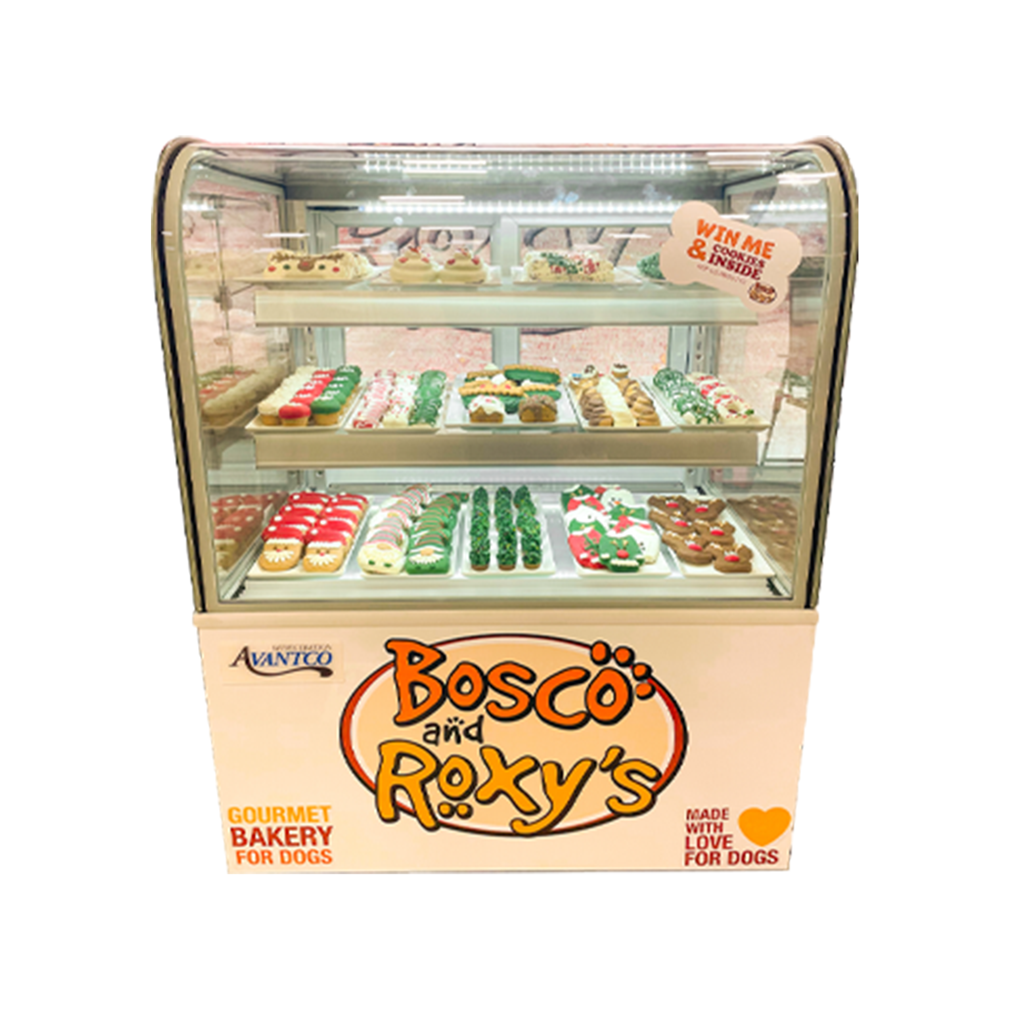 36" Curved Glass White Dry Bakery Display Case